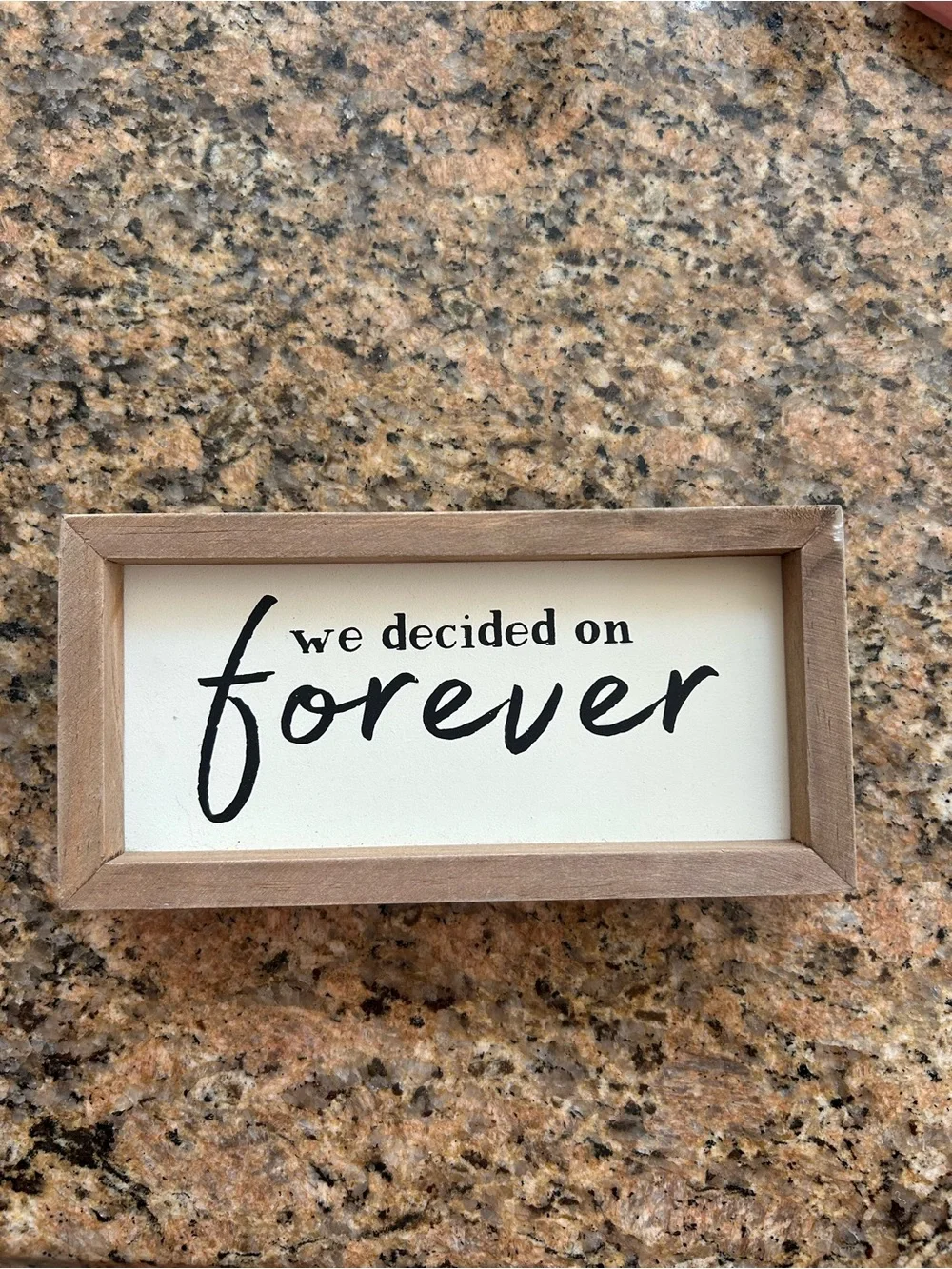 Gold 'love' Script Wall Accent with Small 'forever' Wood Sign